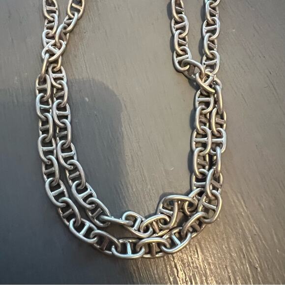 Stella & Dot Silver Tone Chainlink Long Necklace - Picture 6 of 9